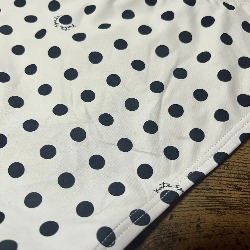 Kate Spade New York Polka Dot Classic Bikini Bottoms White Black L